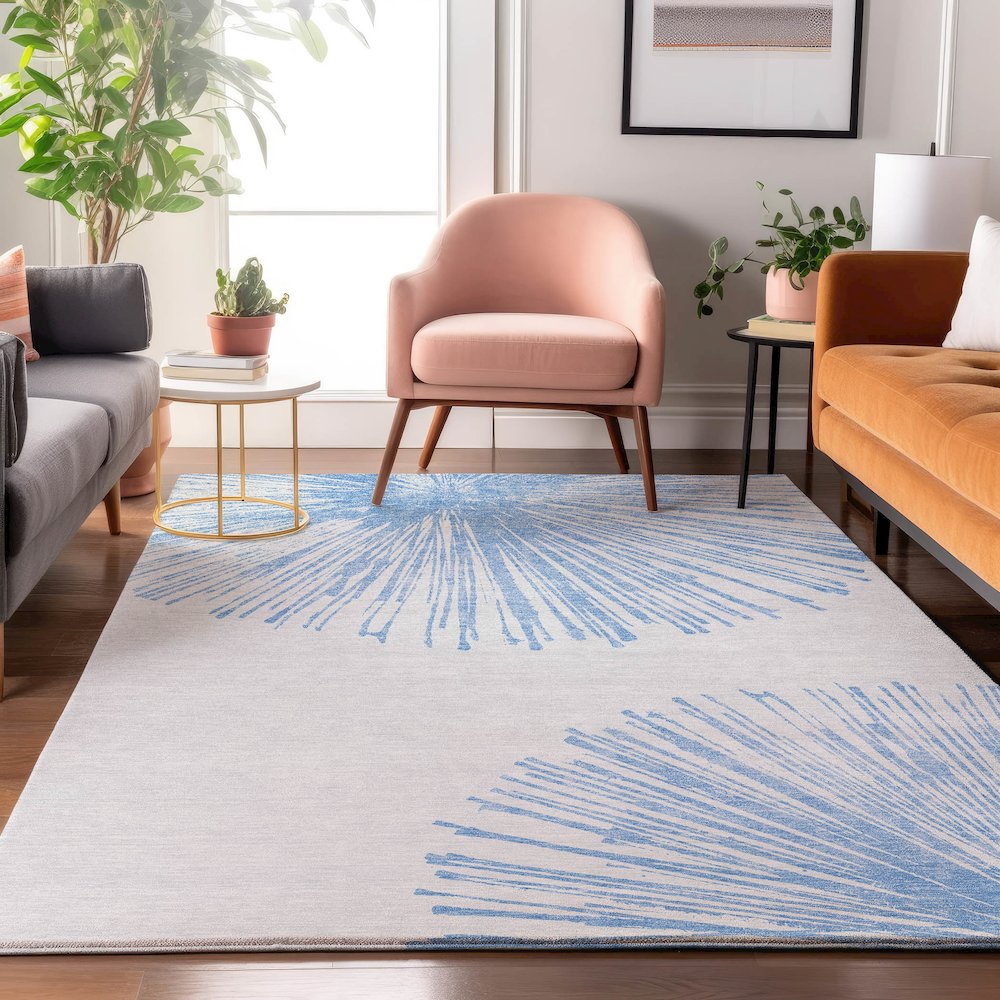 Premium Machine Washable Mayfield  Denim 2'6" x 3'10" Rug. Picture 5