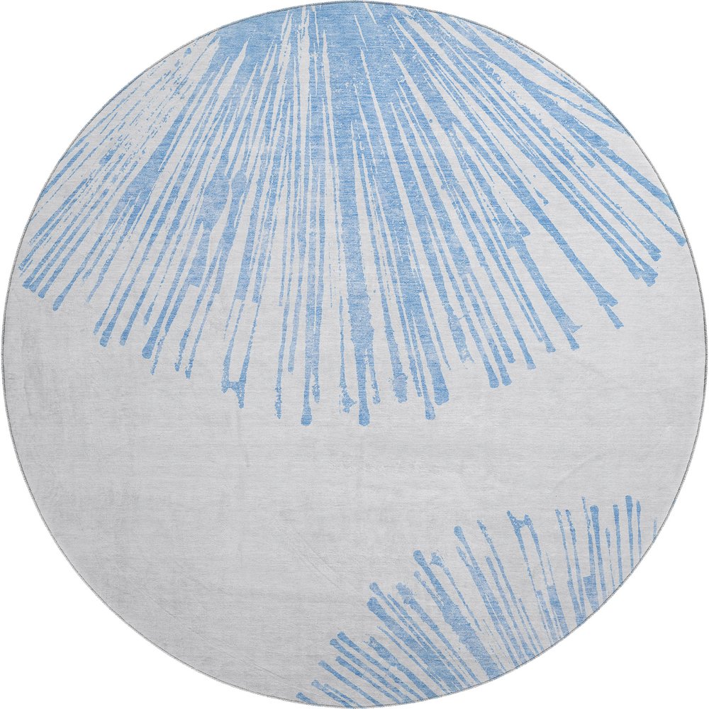 Premium Machine Washable Mayfield  Denim 8' x 8' Round Rug. Picture 1