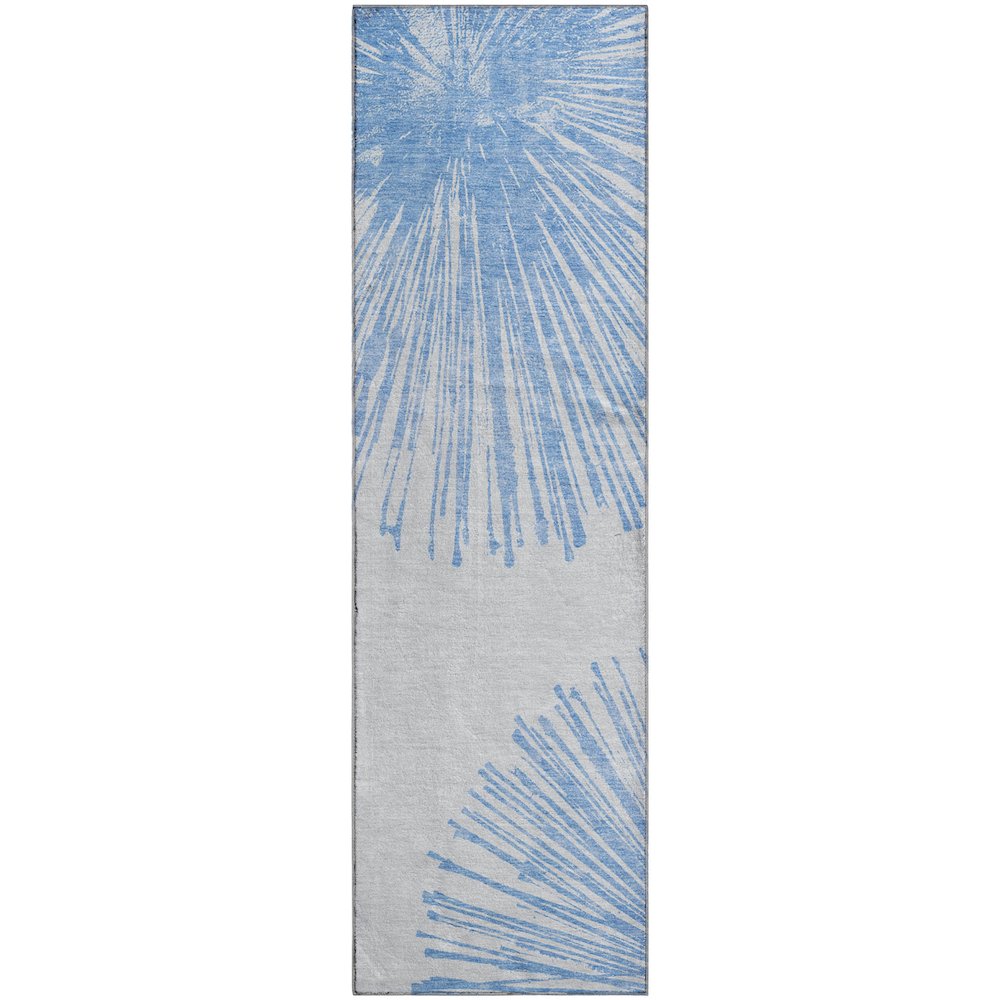 Premium Machine Washable Mayfield  Denim 2'3" x 7'6" Runner Rug. Picture 1
