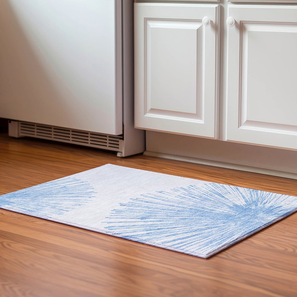 Premium Machine Washable Mayfield  Denim 1'8" x 2'6" Rug. Picture 5