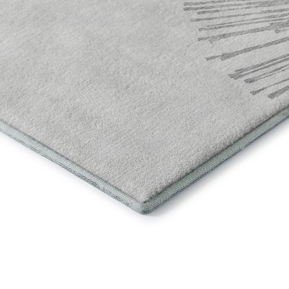 Premium Machine Washable Mayfield  Gray 1'8" x 2'6" Rug. Picture 3