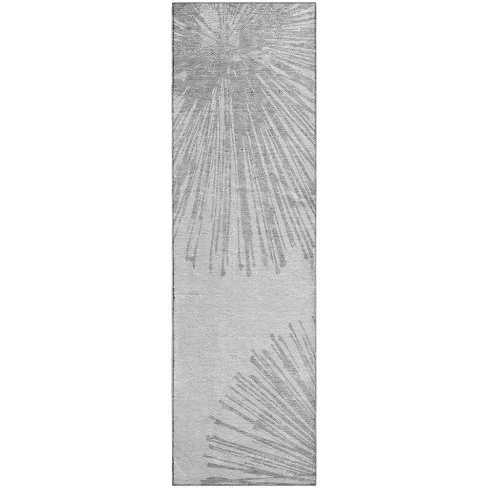 Premium Machine Washable Mayfield  Gray 2'3" x 7'6" Runner Rug. Picture 1