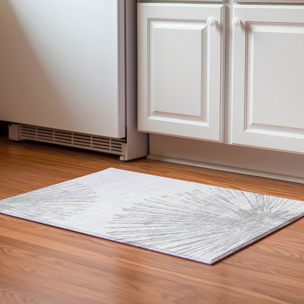 Premium Machine Washable Mayfield  Gray 1'8" x 2'6" Rug. Picture 5