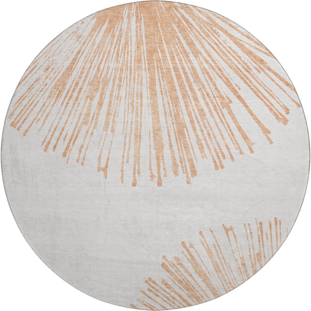 Premium Machine Washable Mayfield  Salmon 8' x 8' Round Rug. Picture 1