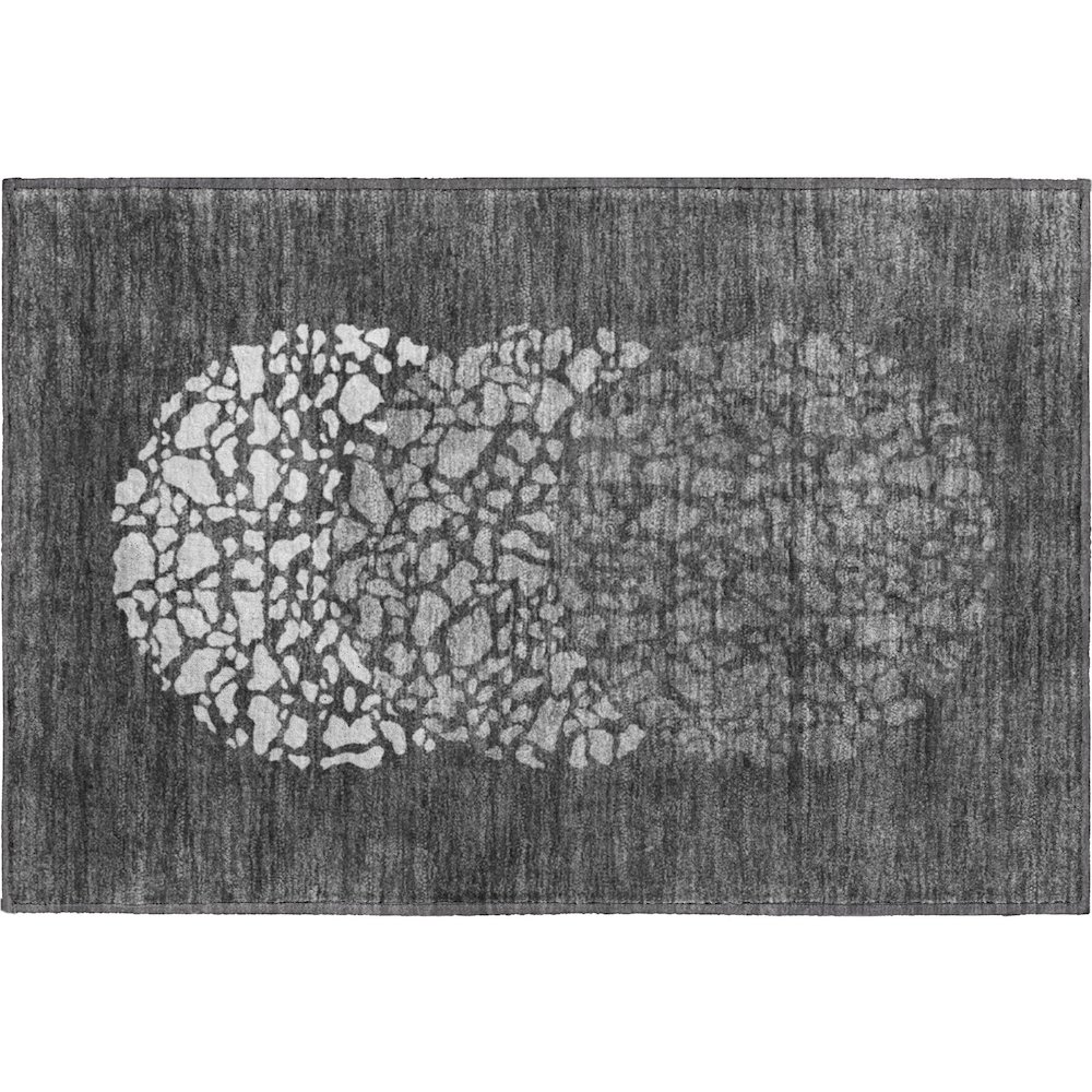 Premium Machine Washable Mayfield  Charcoal 1'8" x 2'6" Rug. Picture 1
