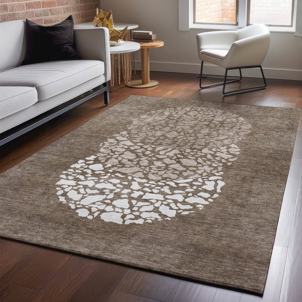 Premium Machine Washable Mayfield  Chocolate 2'6" x 3'10" Rug. Picture 5