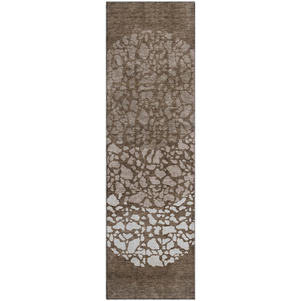 Premium Machine Washable Mayfield  Chocolate 2'3" x 7'6" Runner Rug. Picture 1