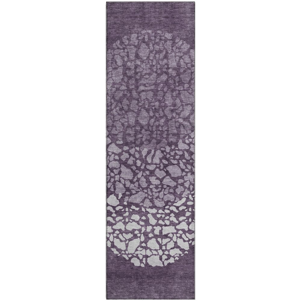 Premium Machine Washable Mayfield  Eggplant 2'3" x 7'6" Runner Rug. Picture 1