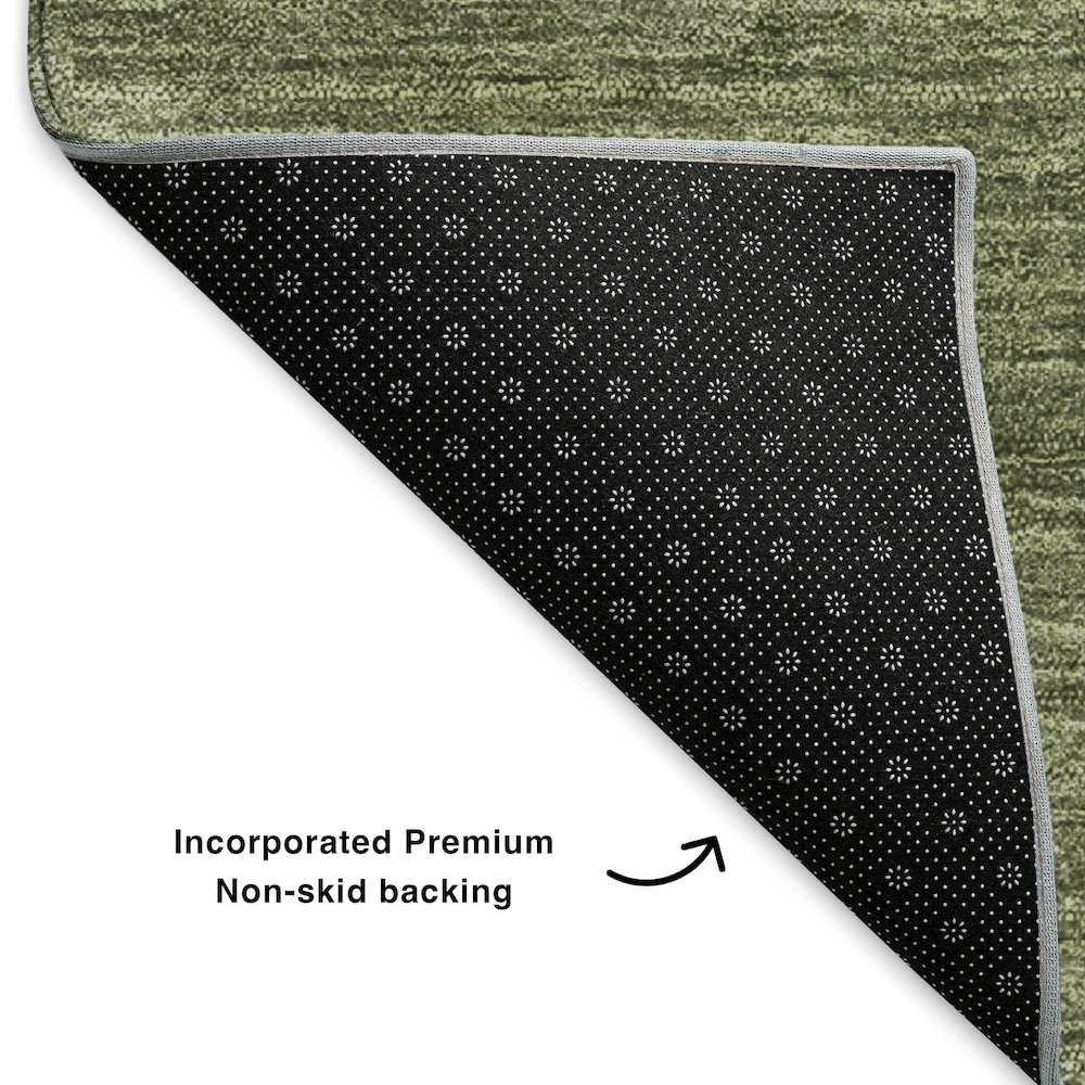 Premium Machine Washable Mayfield  Olive 1'8" x 2'6" Rug. Picture 2