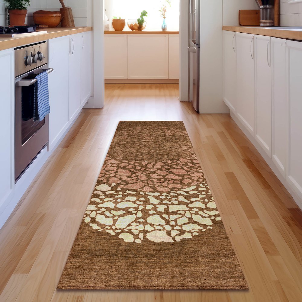 Premium Machine Washable Mayfield  Paprika 2'3" x 7'6" Runner Rug. Picture 5