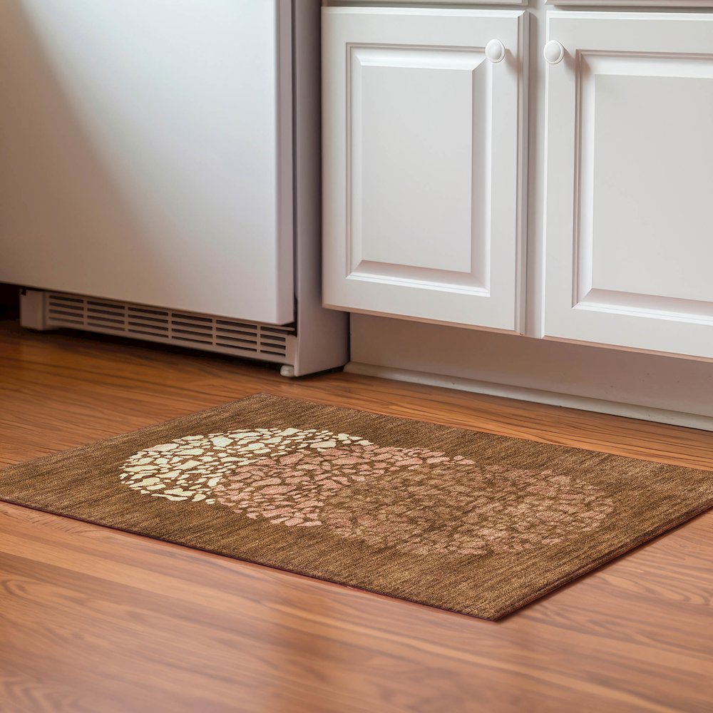 Premium Machine Washable Mayfield  Paprika 1'8" x 2'6" Rug. Picture 5