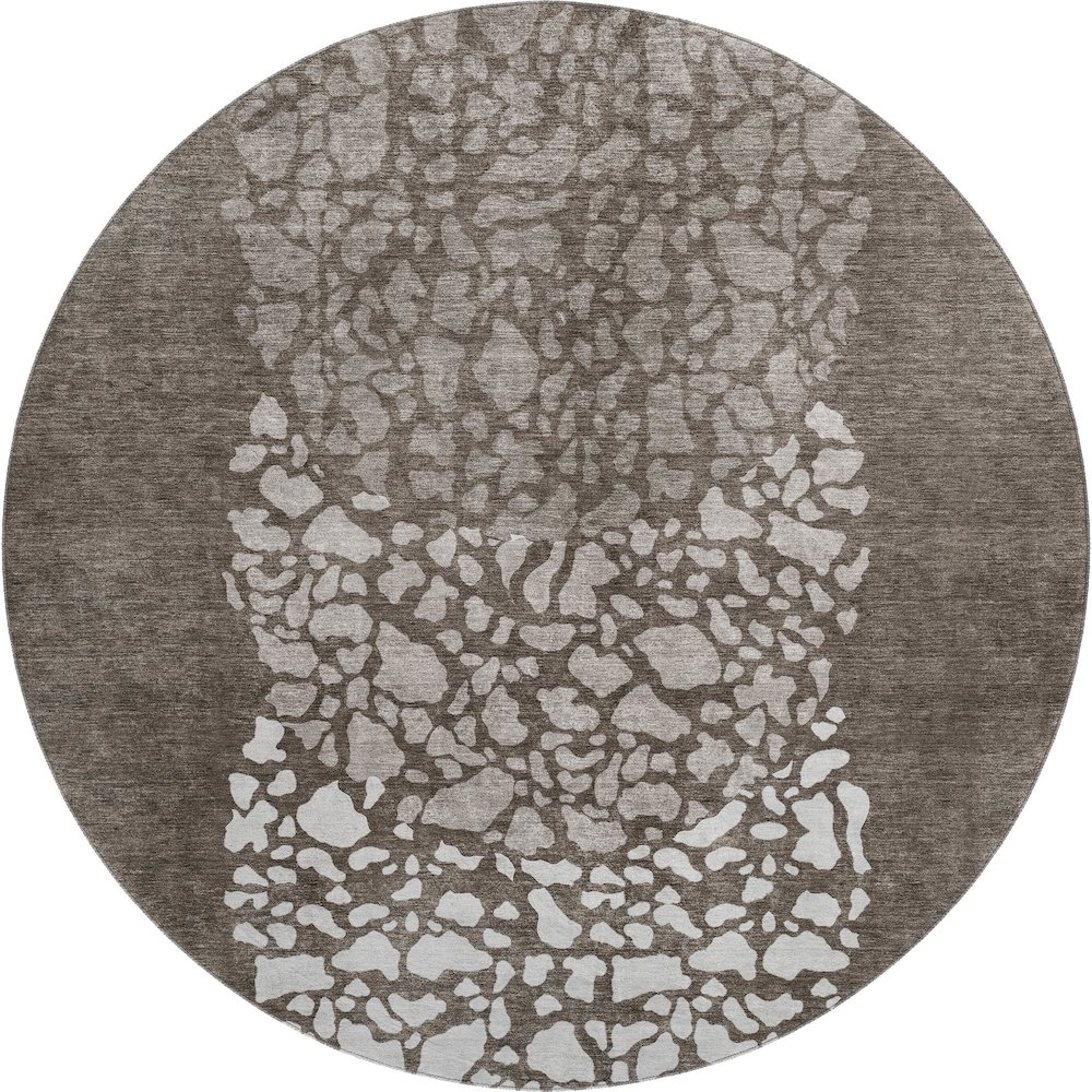Premium Machine Washable Mayfield  Taupe 8' x 8' Round Rug. Picture 1