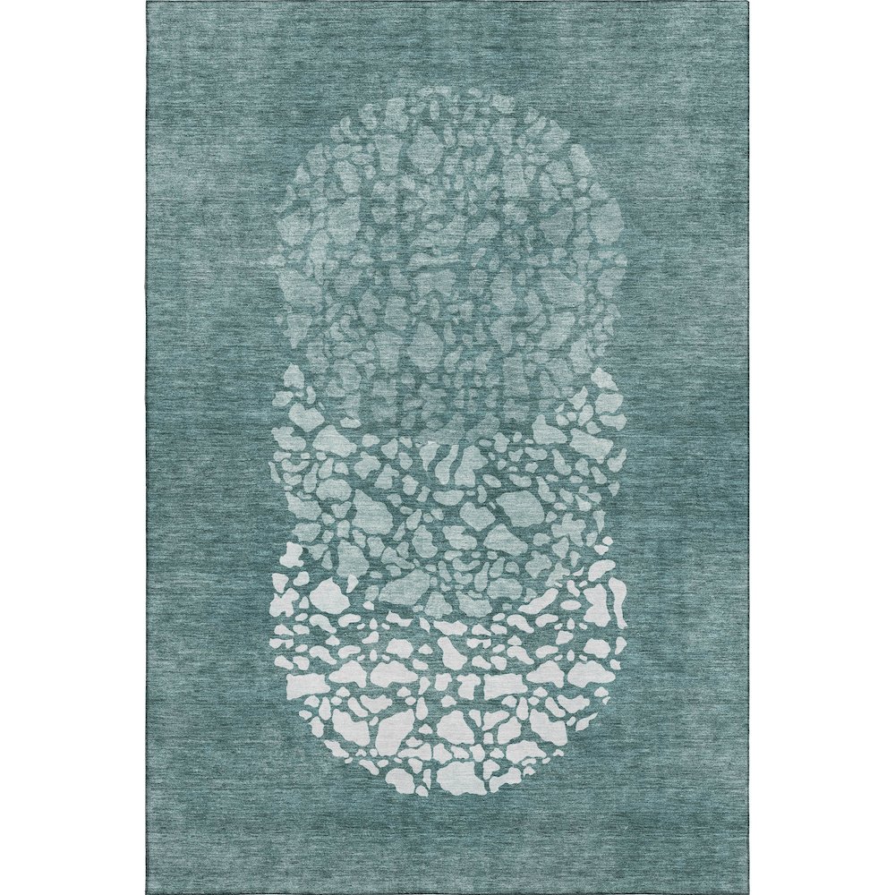 Premium Machine Washable Mayfield  Teal 2'6" x 3'10" Rug. Picture 1