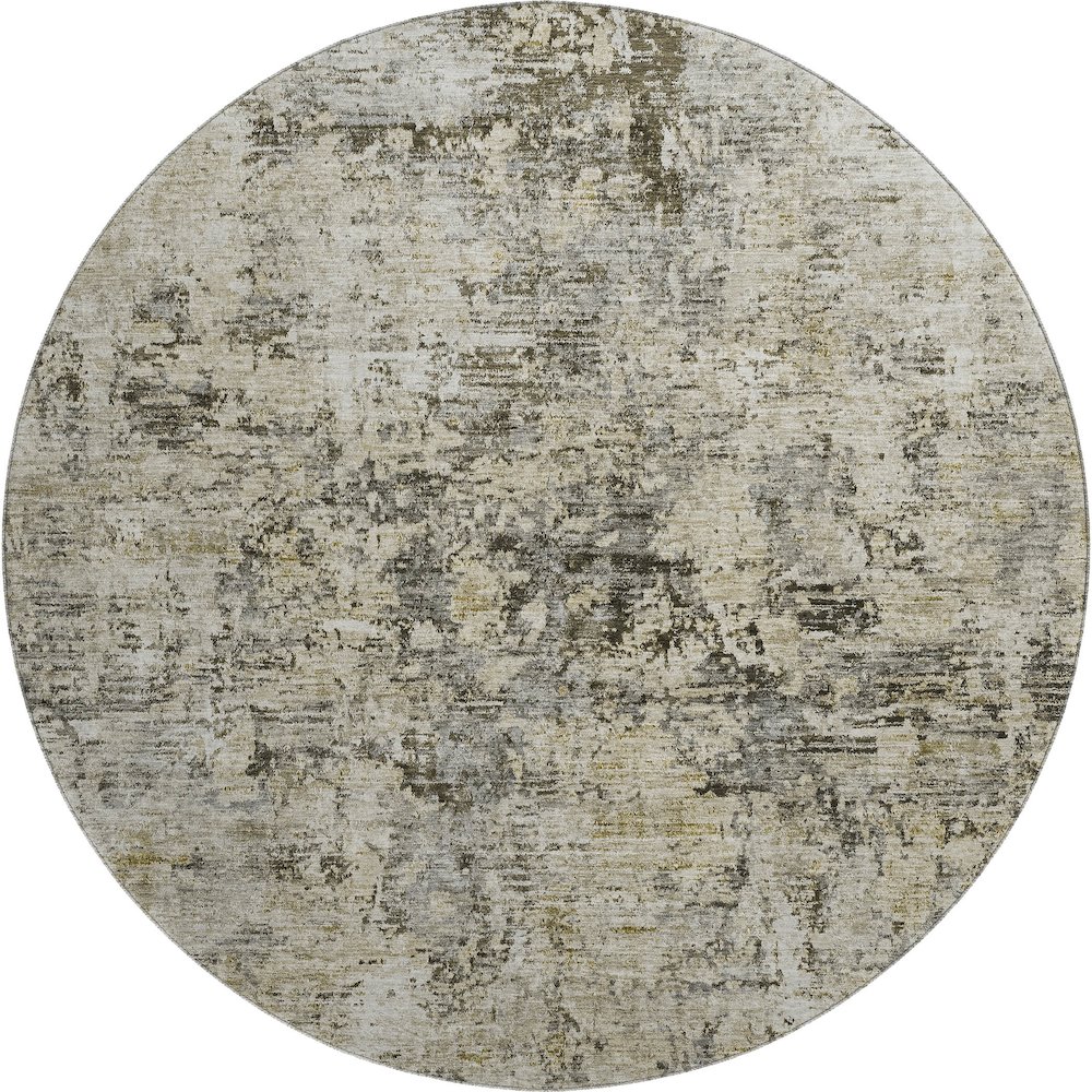 Premium Machine Washable Mayfield  Taupe 8' x 8' Round Rug. Picture 1