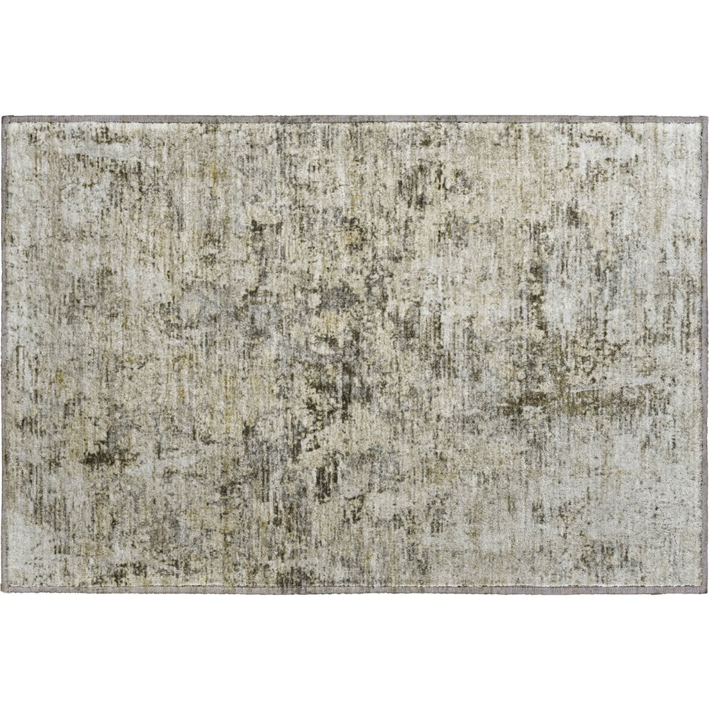 Premium Machine Washable Mayfield  Taupe 1'8" x 2'6" Rug. Picture 1