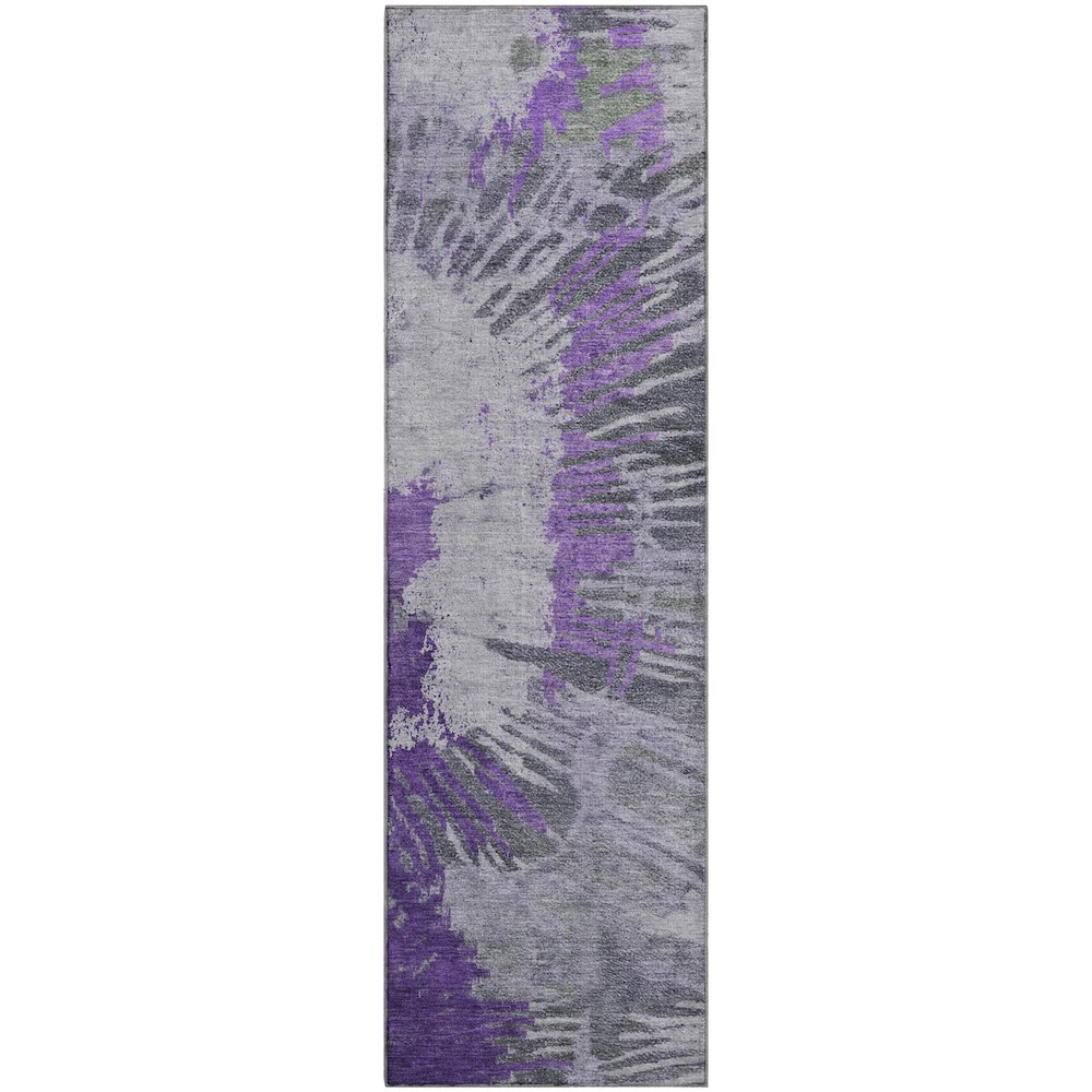 Premium Machine Washable Mayfield  Purple 2'3" x 7'6" Runner Rug. Picture 1