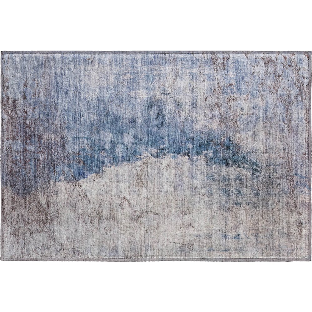 Premium Machine Washable Mayfield  Blue 1'8" x 2'6" Rug. Picture 1