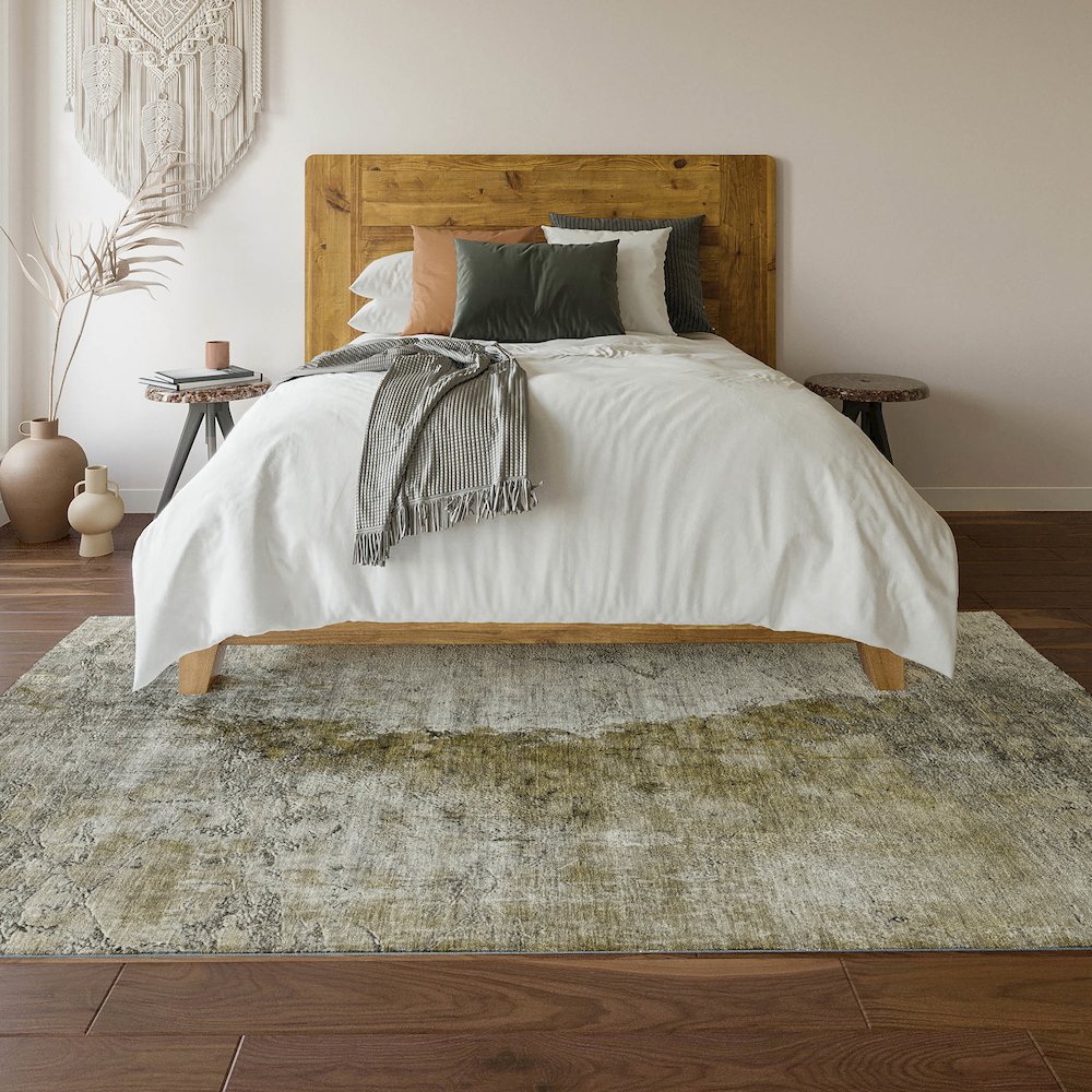 Premium Machine Washable Mayfield  Brown 2'6" x 3'10" Rug. Picture 6