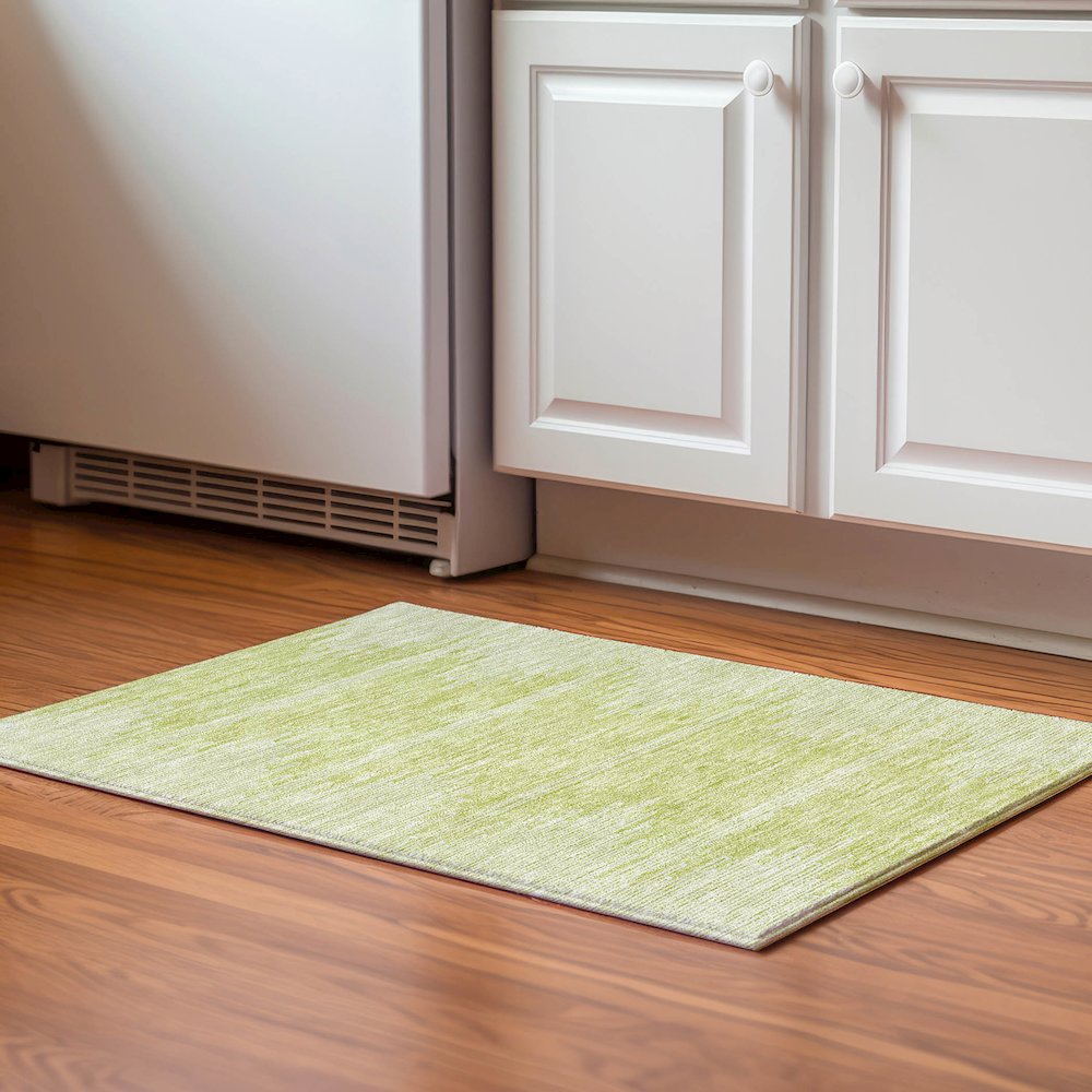 Premium Machine Washable Mayfield  Aloe 1'8" x 2'6" Rug. Picture 5