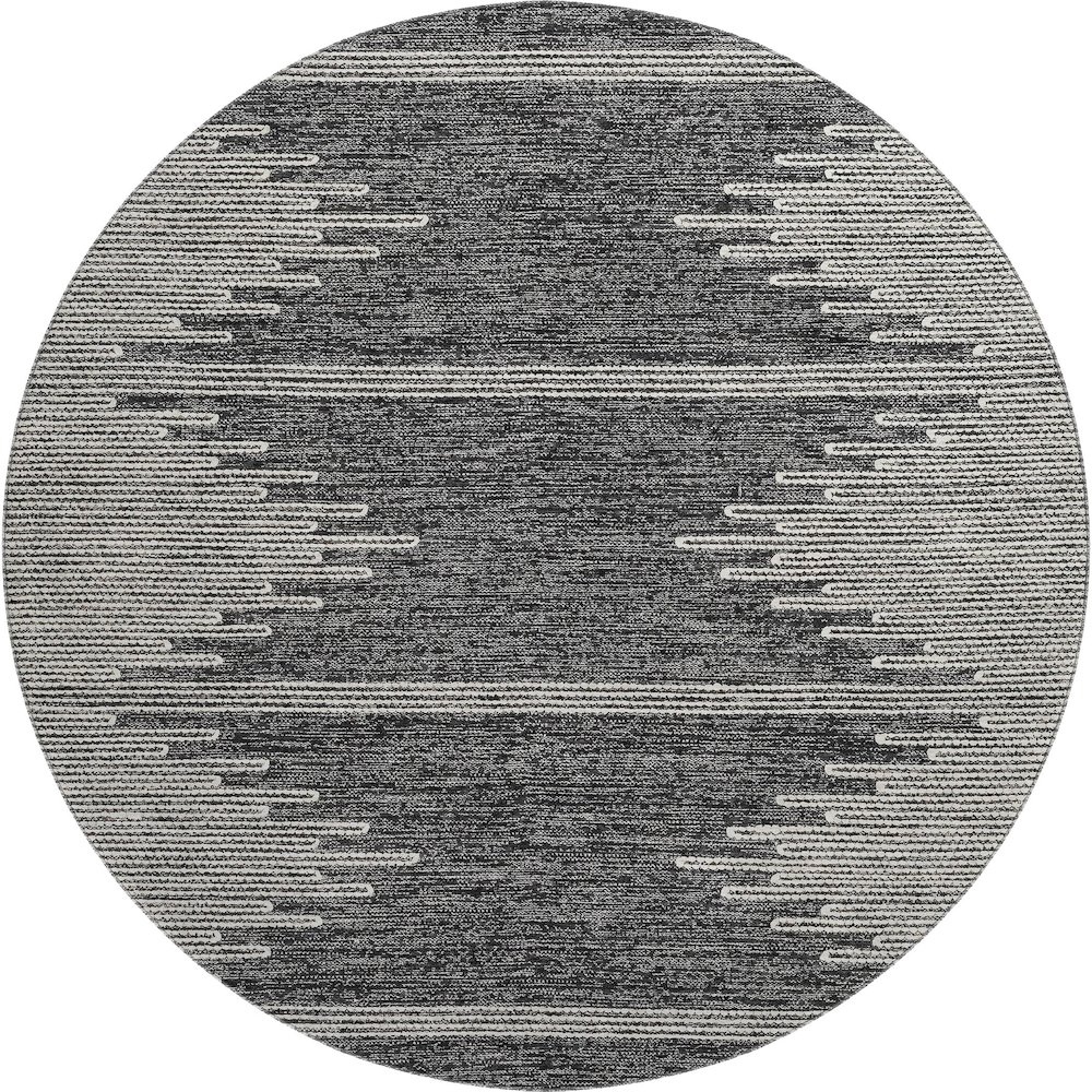 Premium Machine Washable Mayfield  Charcoal 8' x 8' Round Rug. Picture 1