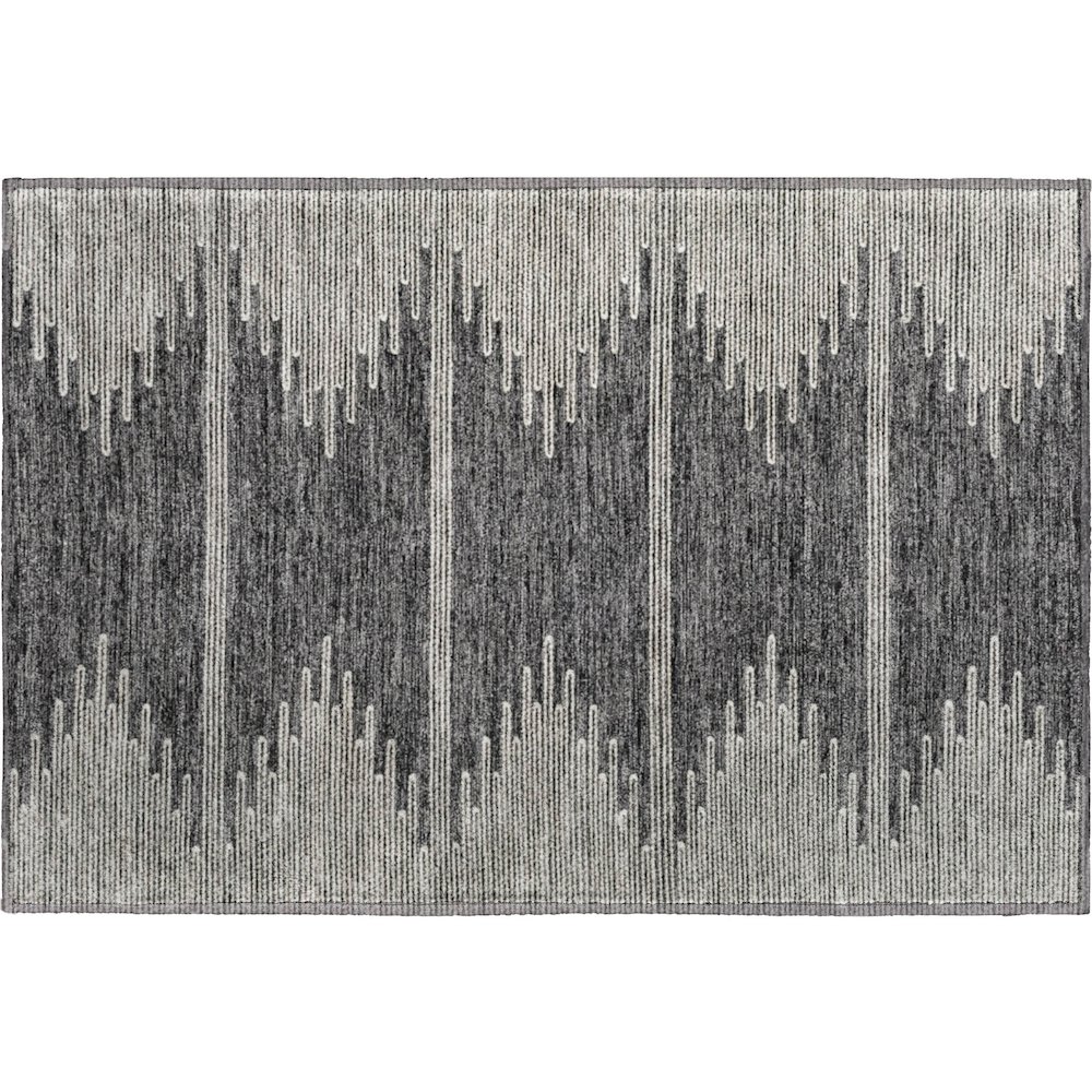 Premium Machine Washable Mayfield  Charcoal 1'8" x 2'6" Rug. Picture 1