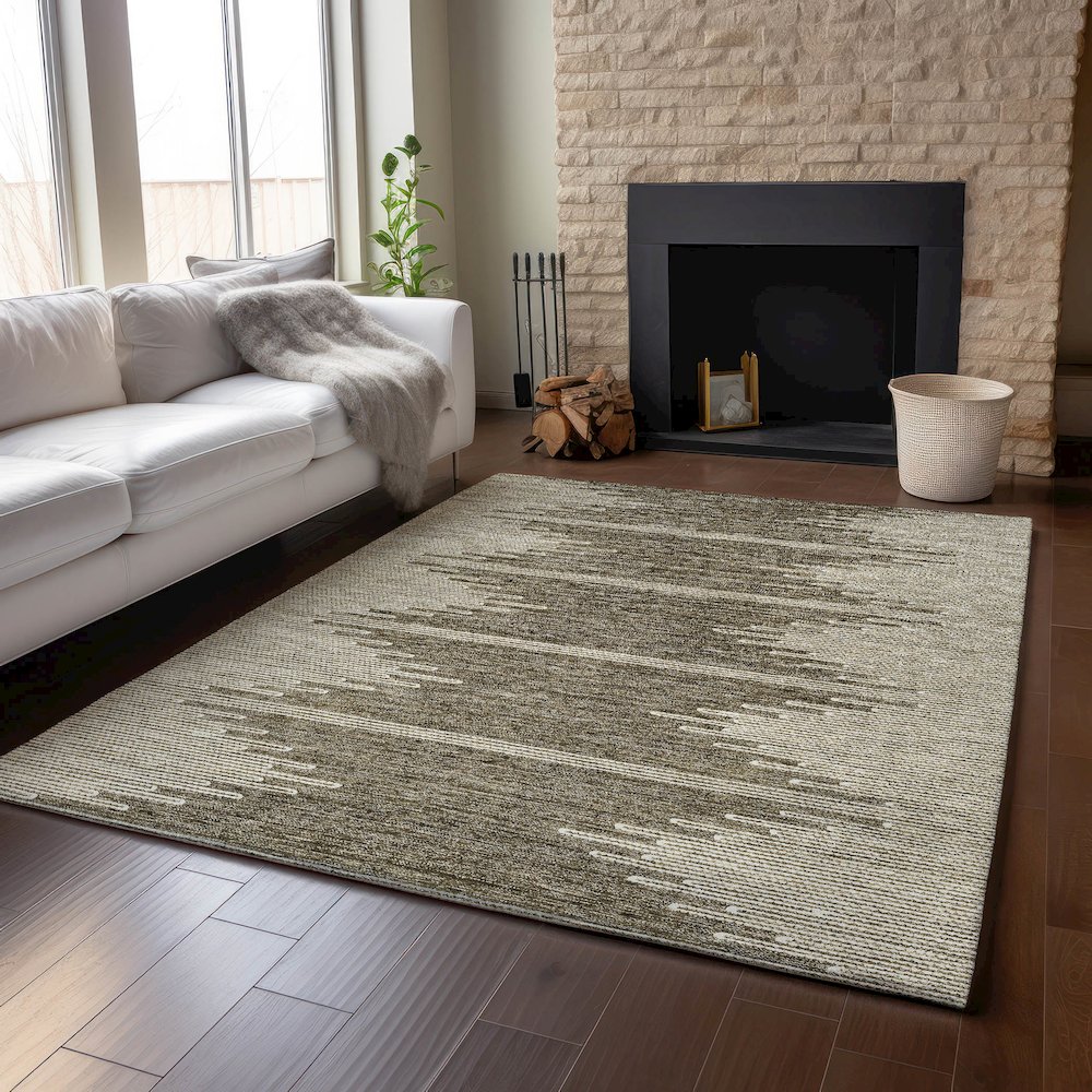 Premium Machine Washable Mayfield  Coffee 2'6" x 3'10" Rug. Picture 6