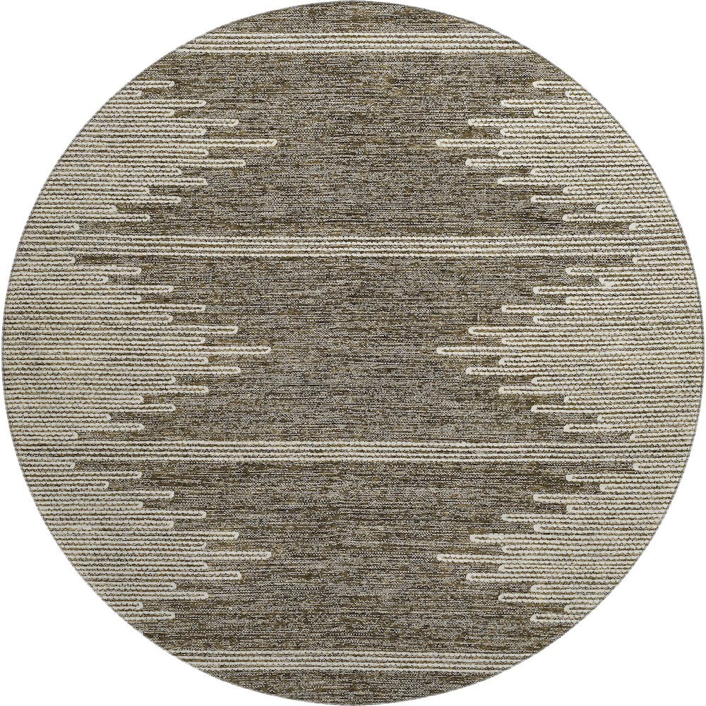 Premium Machine Washable Mayfield  Coffee 8' x 8' Round Rug. Picture 1