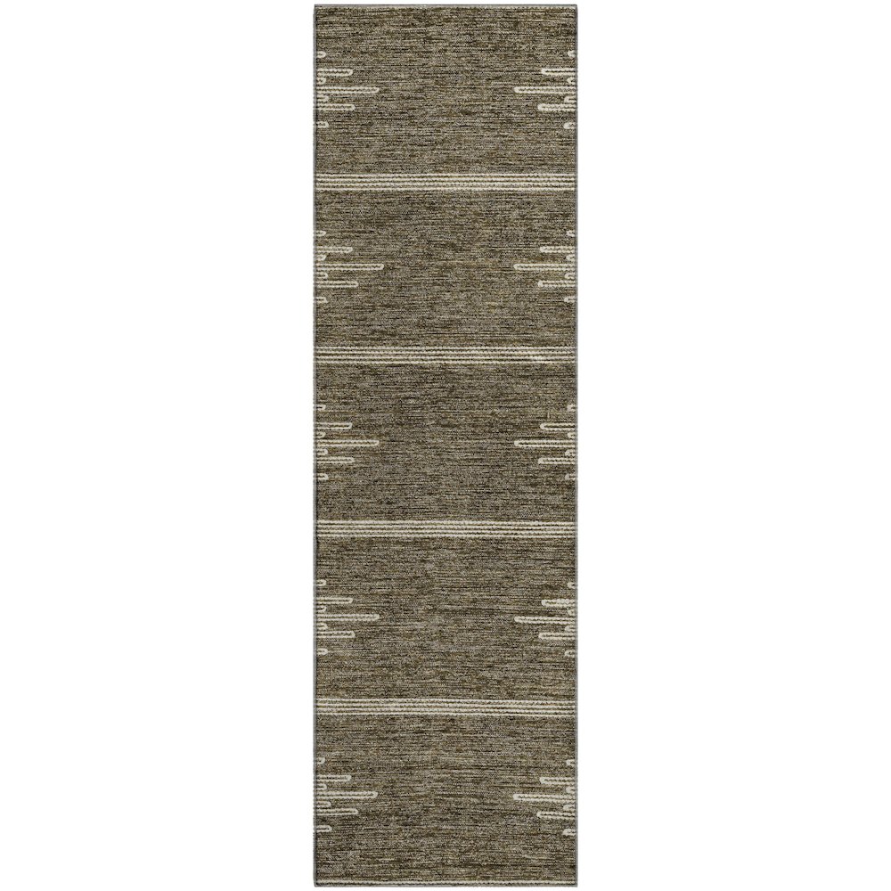 Premium Machine Washable Mayfield  Coffee 2'3" x 7'6" Runner Rug. Picture 1