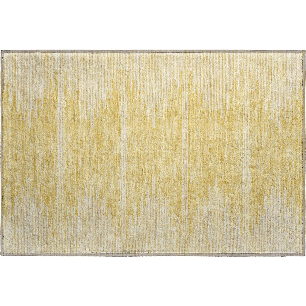 Premium Machine Washable Mayfield  Gold 1'8" x 2'6" Rug. Picture 1