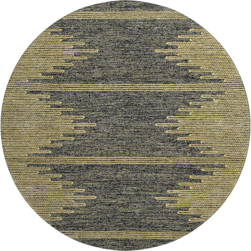 Premium Machine Washable Mayfield  Graphite 8' x 8' Round Rug. Picture 1