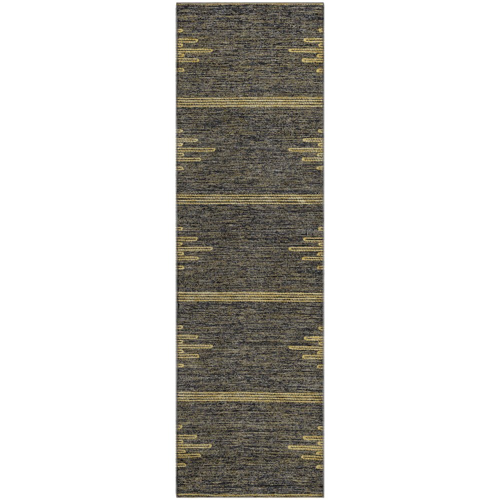 Premium Machine Washable Mayfield  Graphite 2'3" x 7'6" Runner Rug. Picture 1