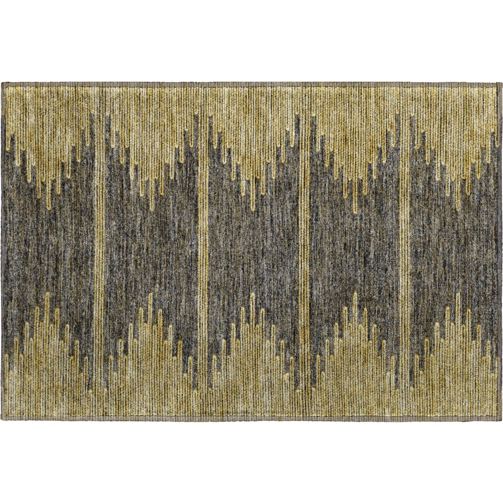 Premium Machine Washable Mayfield  Graphite 1'8" x 2'6" Rug. Picture 1