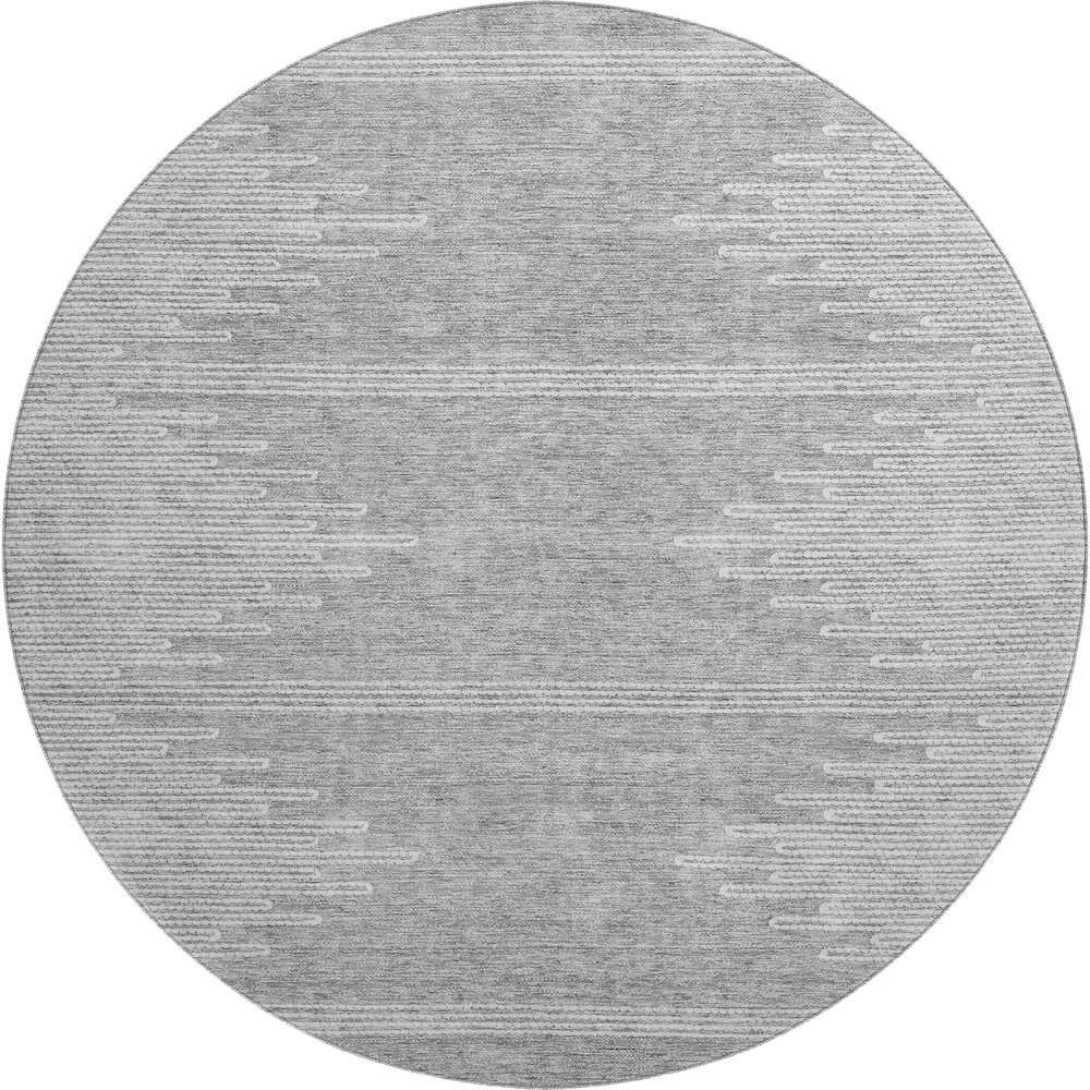 Premium Machine Washable Mayfield  Gray 8' x 8' Round Rug. Picture 1