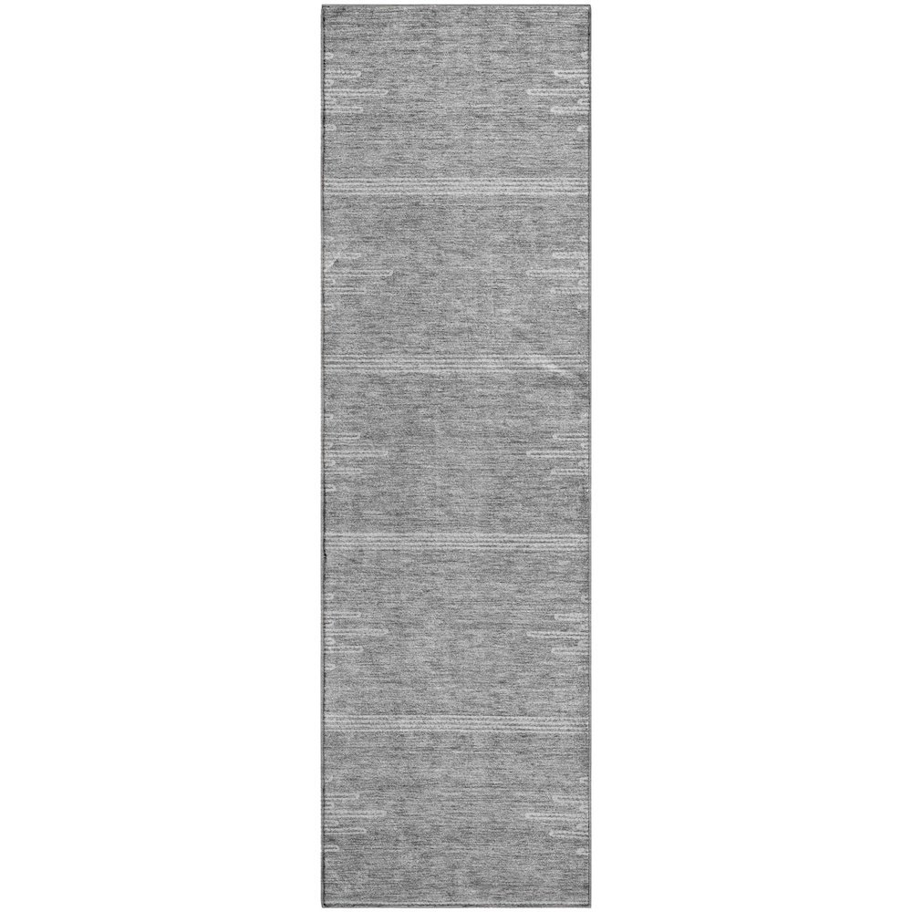 Premium Machine Washable Mayfield  Gray 2'3" x 7'6" Runner Rug. Picture 1