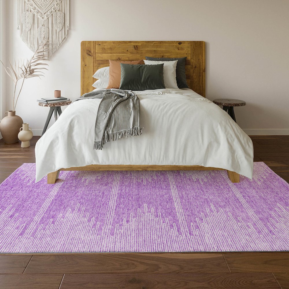 Premium Machine Washable Mayfield  Lavender 2'6" x 3'10" Rug. Picture 6
