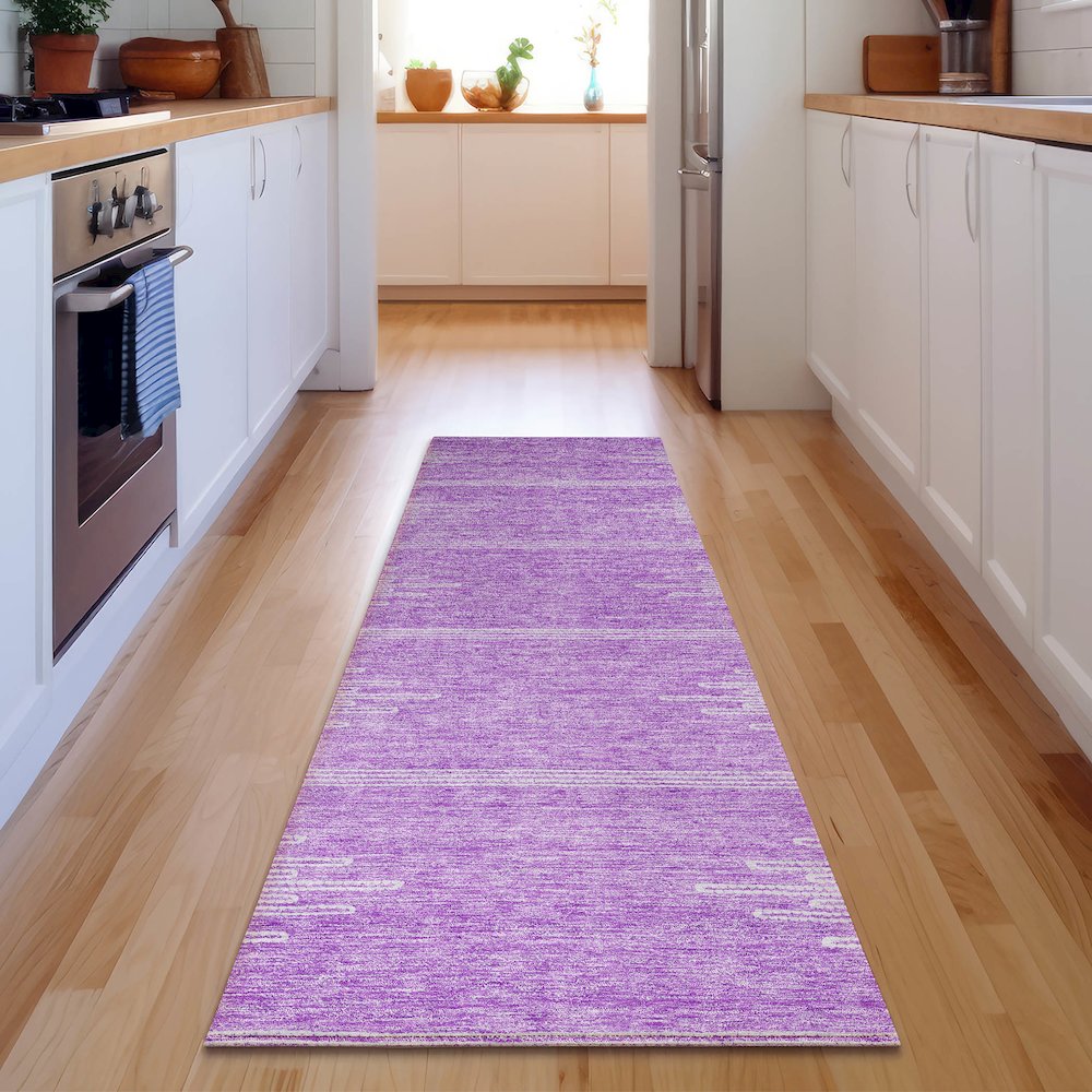 Premium Machine Washable Mayfield  Lavender 2'3" x 7'6" Runner Rug. Picture 5