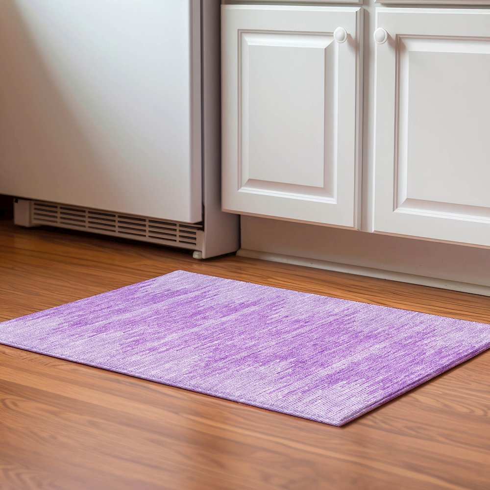 Premium Machine Washable Mayfield  Lavender 1'8" x 2'6" Rug. Picture 5
