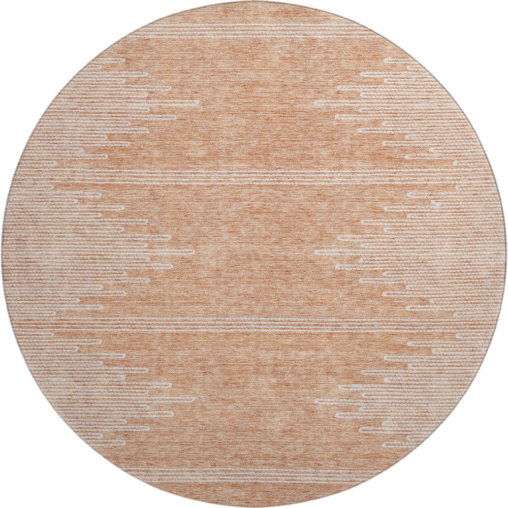 Premium Machine Washable Mayfield  Salmon 8' x 8' Round Rug. Picture 1