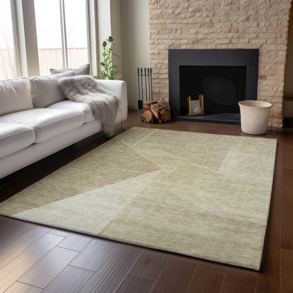 Premium Machine Washable Mayfield  Beige 2'6" x 3'10" Rug. Picture 6