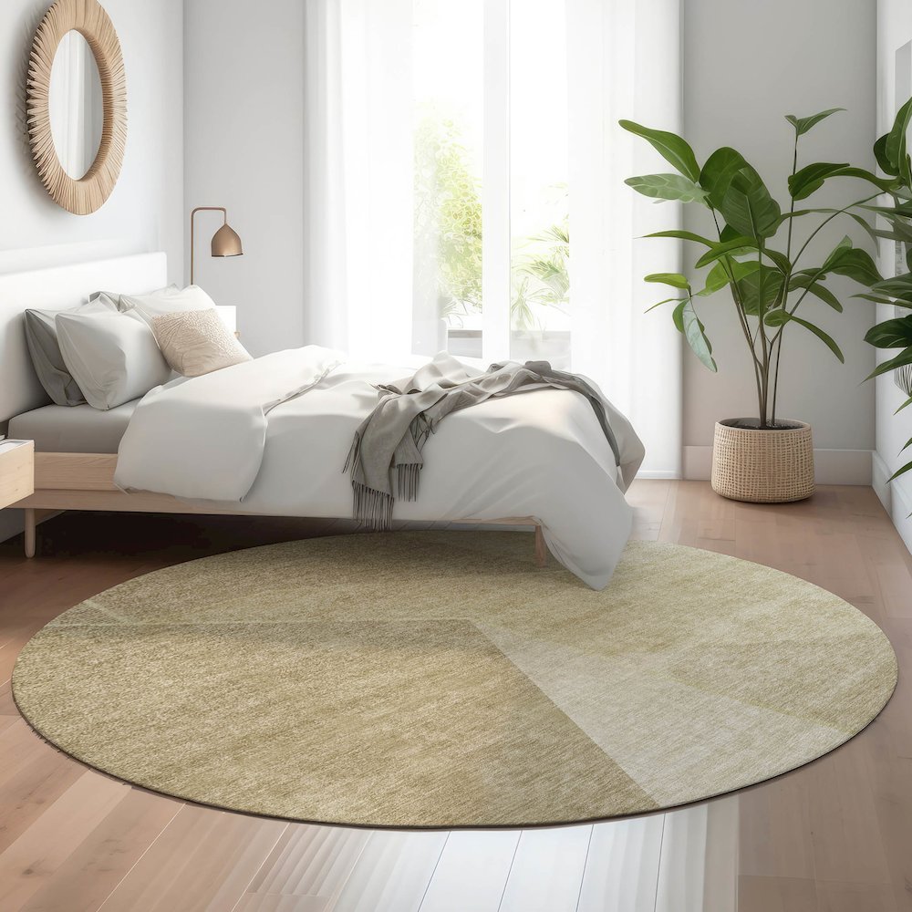 Premium Machine Washable Mayfield  Beige 8' x 8' Round Rug. Picture 5