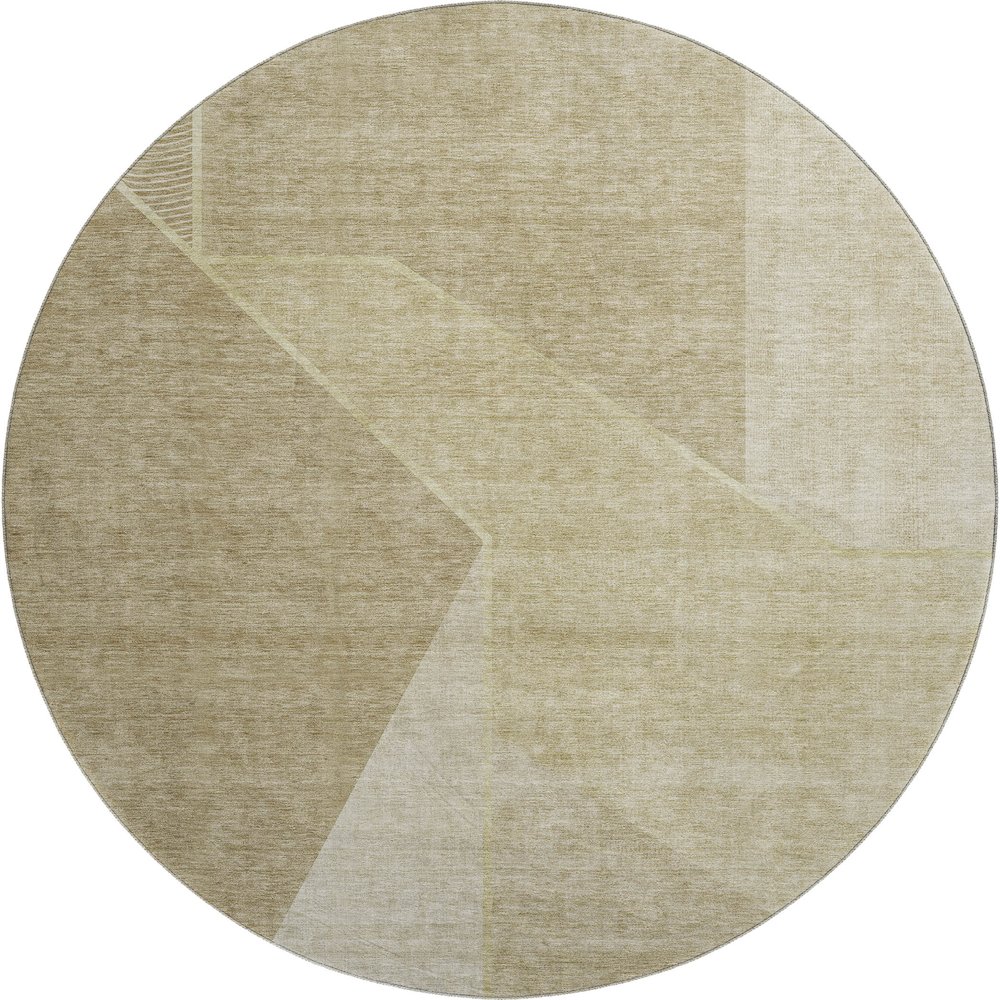 Premium Machine Washable Mayfield  Beige 8' x 8' Round Rug. Picture 1