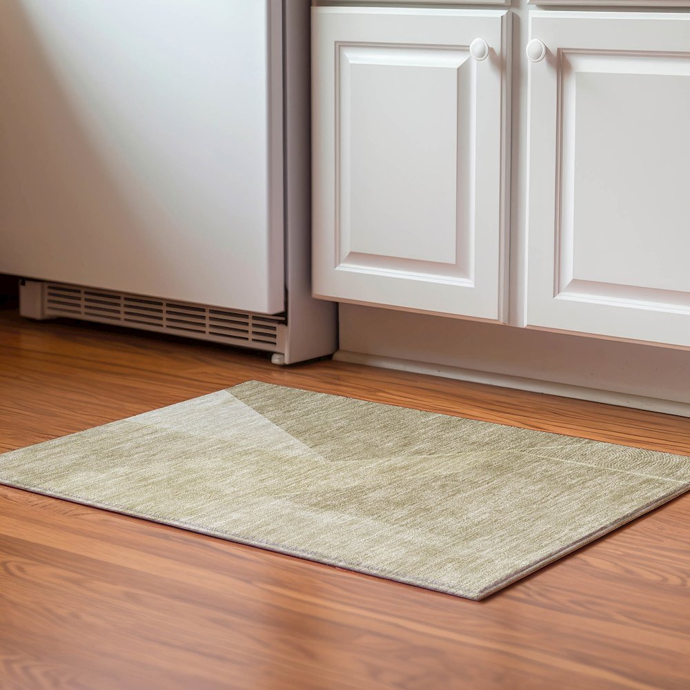 Premium Machine Washable Mayfield  Beige 1'8" x 2'6" Rug. Picture 5