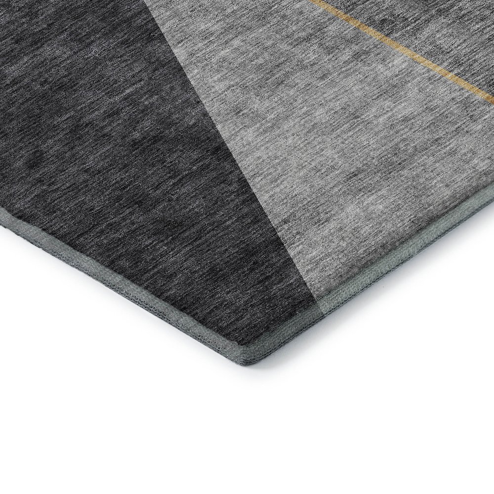 Premium Machine Washable Mayfield  Charcoal 1'8" x 2'6" Rug. Picture 3