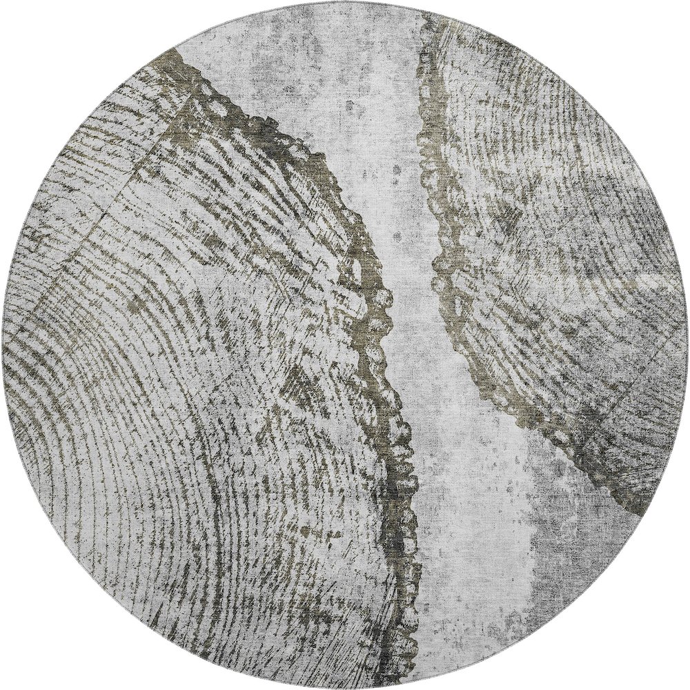 Premium Machine Washable Mayfield  Gray 8' x 8' Round Rug. Picture 1