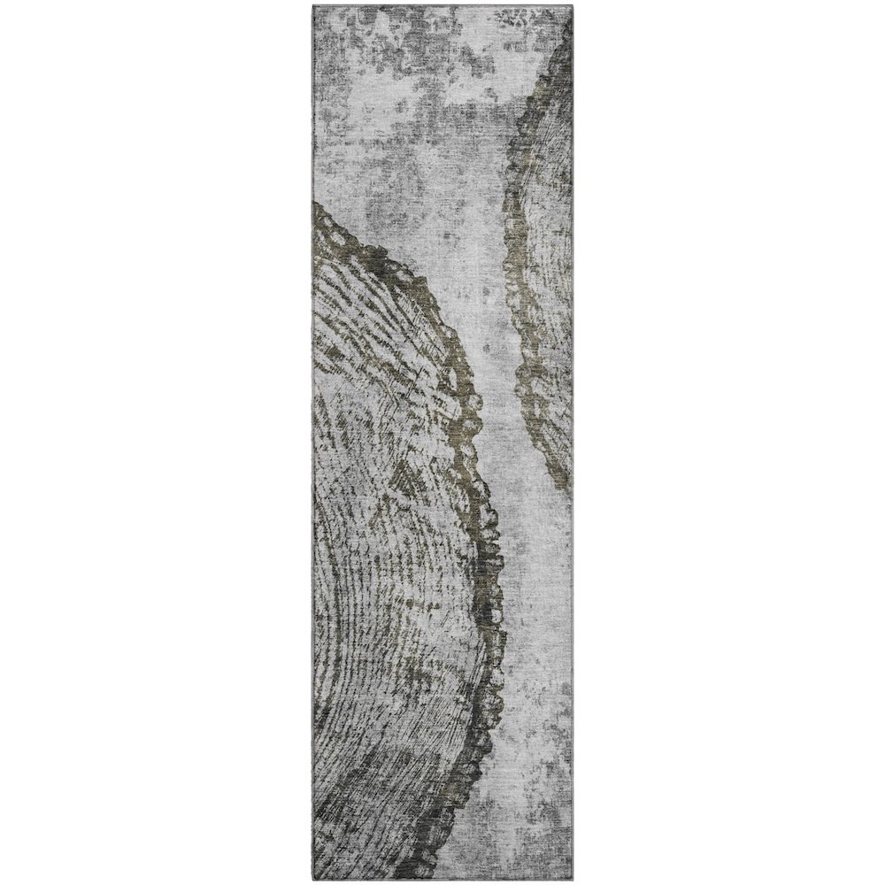 Premium Machine Washable Mayfield  Gray 2'3" x 7'6" Runner Rug. Picture 1