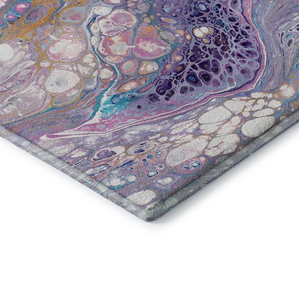 Premium Machine Washable Mayfield  Periwinkle 1'8" x 2'6" Rug. Picture 3