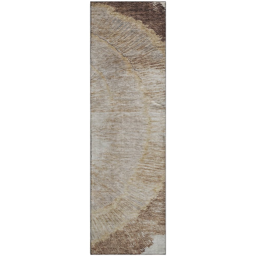 Premium Machine Washable Mayfield  Brown 2'3" x 7'6" Runner Rug. Picture 1