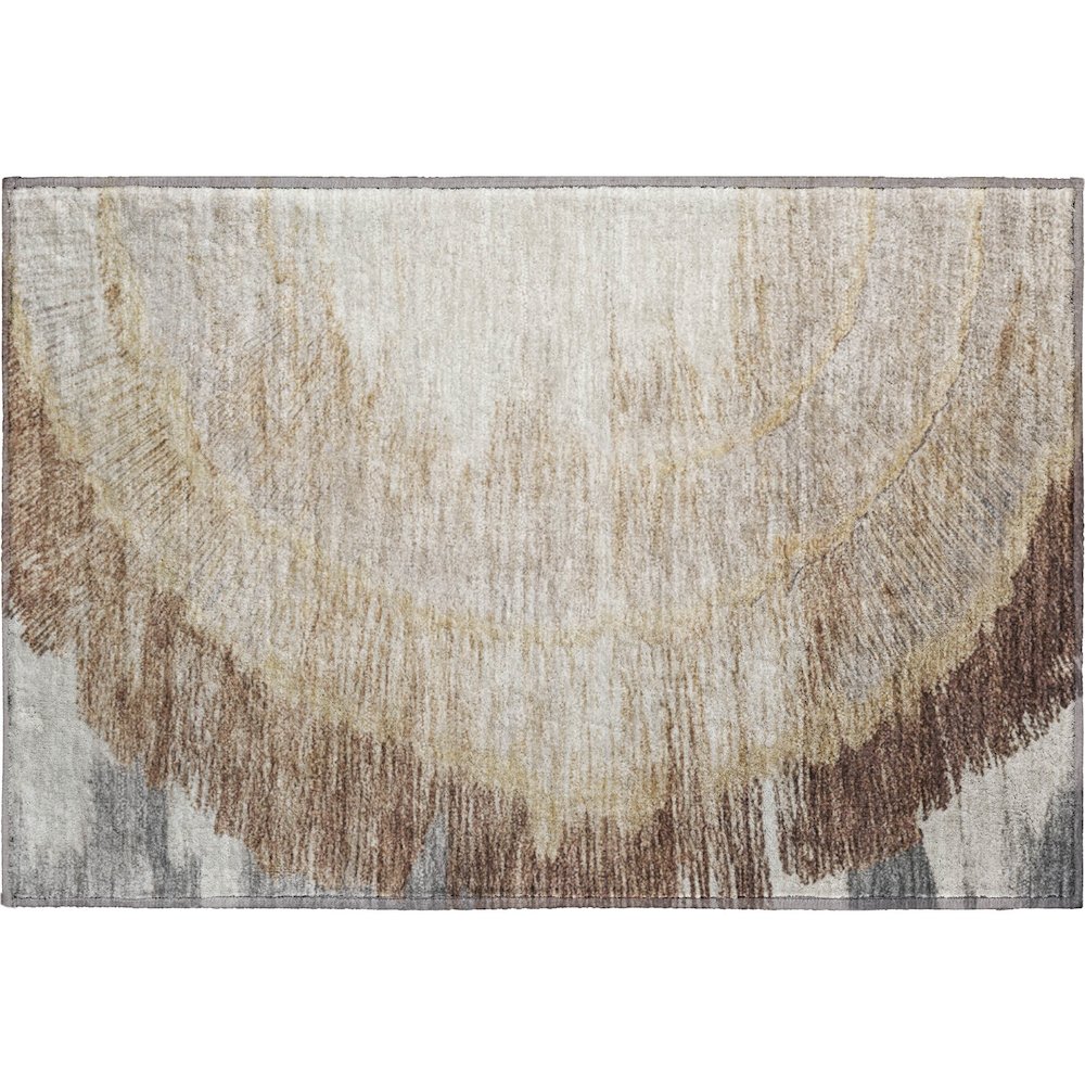 Premium Machine Washable Mayfield  Brown 1'8" x 2'6" Rug. Picture 1