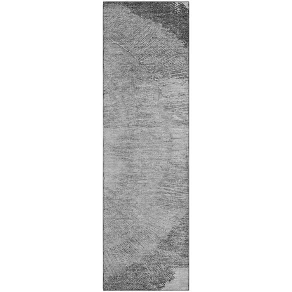 Premium Machine Washable Mayfield  Gray 2'3" x 7'6" Runner Rug. Picture 1