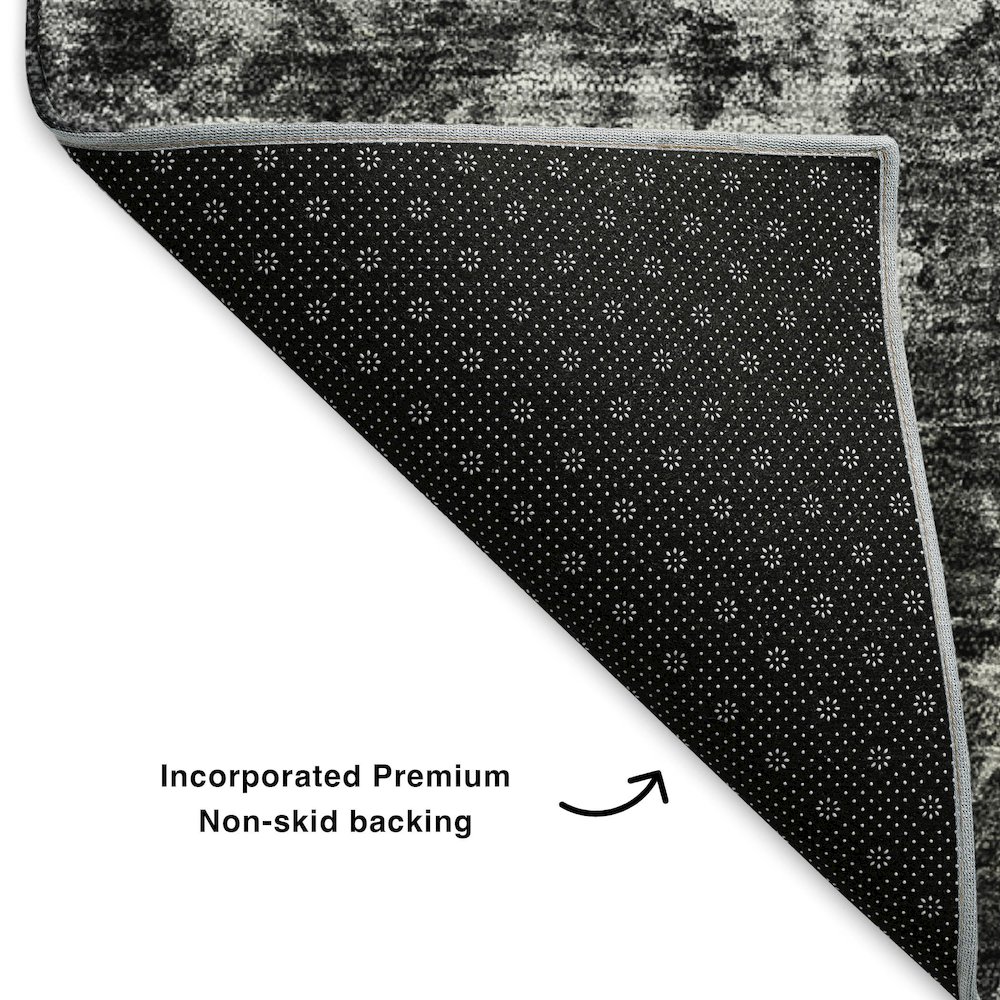 Premium Machine Washable Mayfield  Gray 1'8" x 2'6" Rug. Picture 2